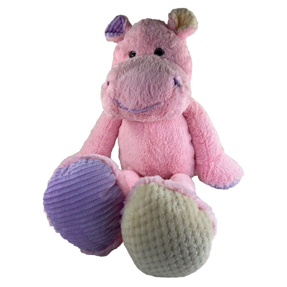 This & That Pink & Lavender Pastel Plush Hippo 36" Stuffed Animal Toy Large Gift